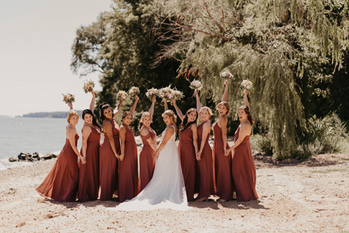 bridesmaids beach venue sam and drew